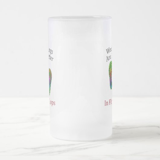 Het huwelijk is beter in de Teenslippers. Matglas Bierpul (Center)