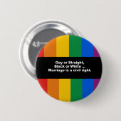 Het huwelijk is een Bumpersticker van burgerrechte Ronde Button 5,7 Cm (Voorkant /achterkant)