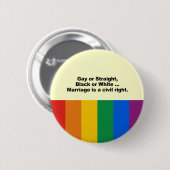 Het huwelijk is een burgerrecht ronde button 5,7 cm (Voorkant /achterkant)