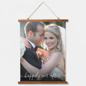 Het huwelijk is gelukkig ooit na de foto hangend wandkleed (Voorkant)