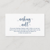 Het huwelijk is goed, modern marineblauw script informatiekaartje (Voorkant)