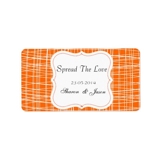 Het huwelijk is gunstig voor Jam Jar Labels die de (Voorkant)