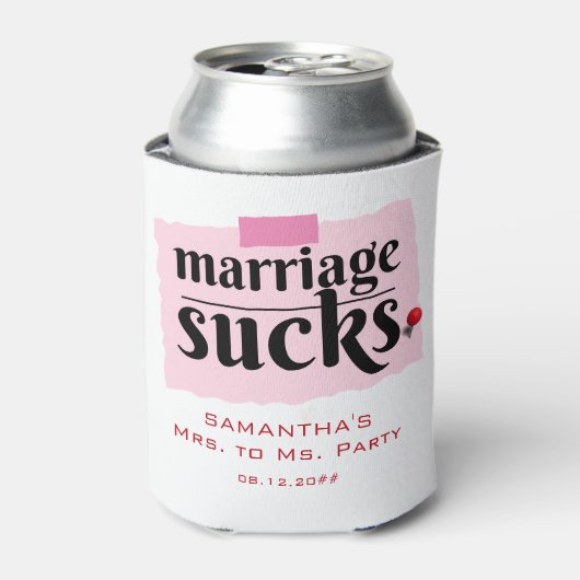 Het huwelijk is klote! Grappig echtscheiding aanko Blikjeskoeler (Blikje Voorkant)
