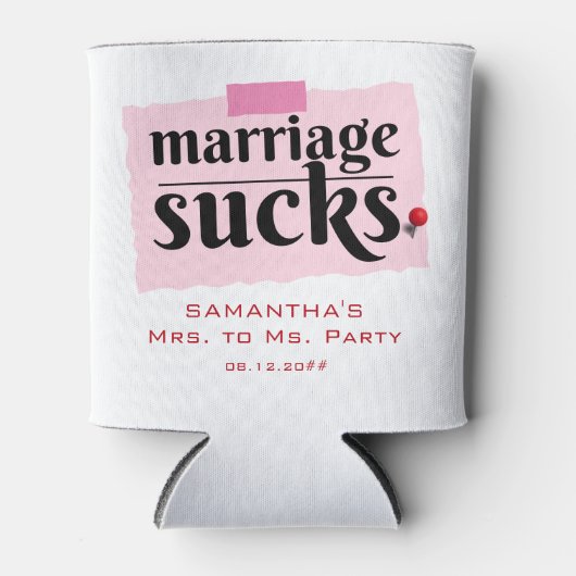 Het huwelijk is klote! Grappig echtscheiding aanko Blikjeskoeler (Voorkant)