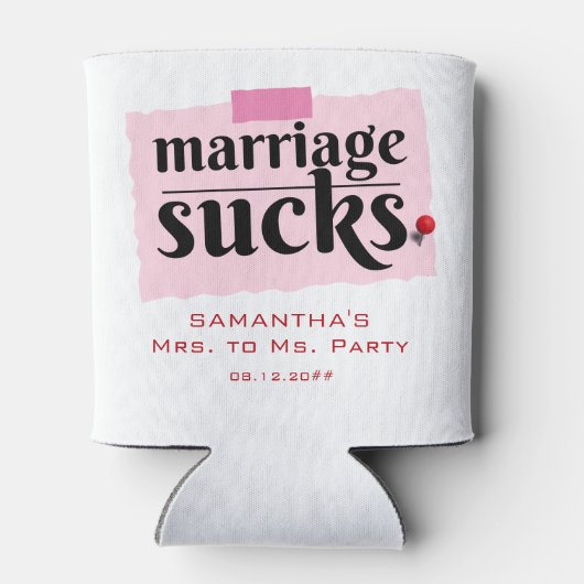 Het huwelijk is klote! Grappig echtscheiding aanko Blikjeskoeler (Achterkant)