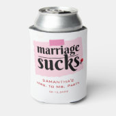 Het huwelijk is klote! Grappig echtscheiding aanko Blikjeskoeler (Blikje Achterkant)