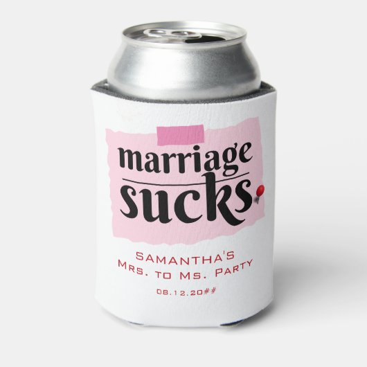 Het huwelijk is klote! Grappig echtscheiding aanko Blikjeskoeler (Blikje Achterkant)