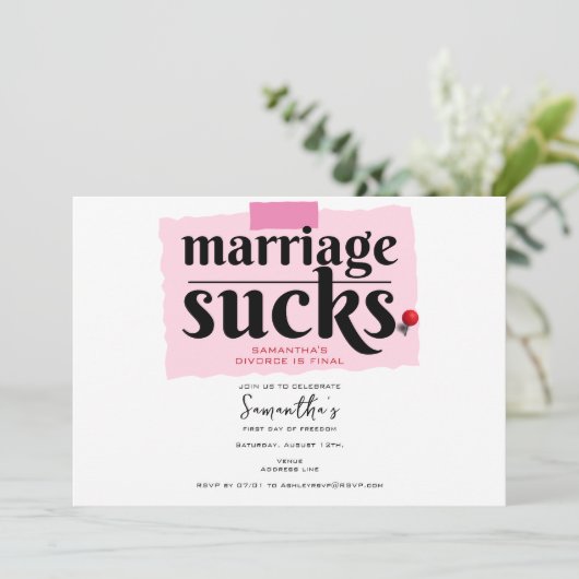 Het huwelijk is klote! Grappig echtscheiding aanko Kaart (Staand voorkant)