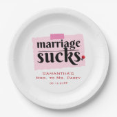 Het huwelijk is klote! Grappig echtscheiding aanko Papieren Bordje (Voorkant)