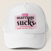 Het huwelijk is klote! Grappig echtscheiding aanko Trucker Pet (Voorkant)
