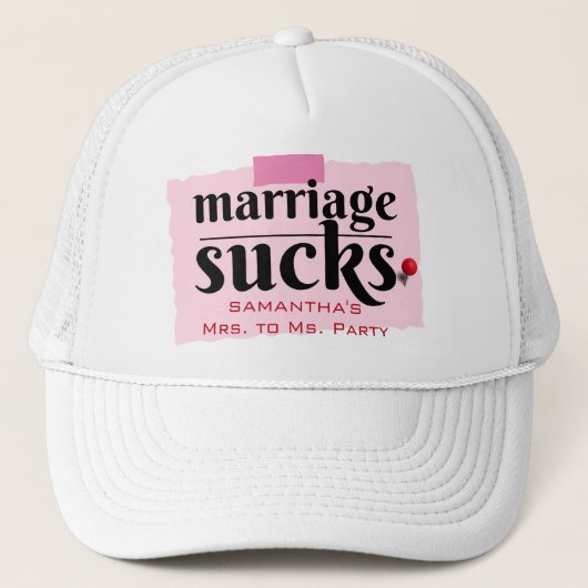 Het huwelijk is klote! Grappig echtscheiding aanko Trucker Pet (Voorkant)