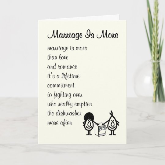 Beste Het huwelijk is meer - het grappige gedicht van de kaart | Zazzle.nl MB-95