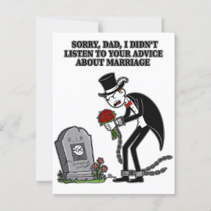 Het huwelijk is samen dom zijn briefkaart