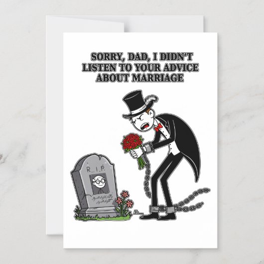 Het huwelijk is samen dom zijn magnetische uitnodiging (Voorkant)