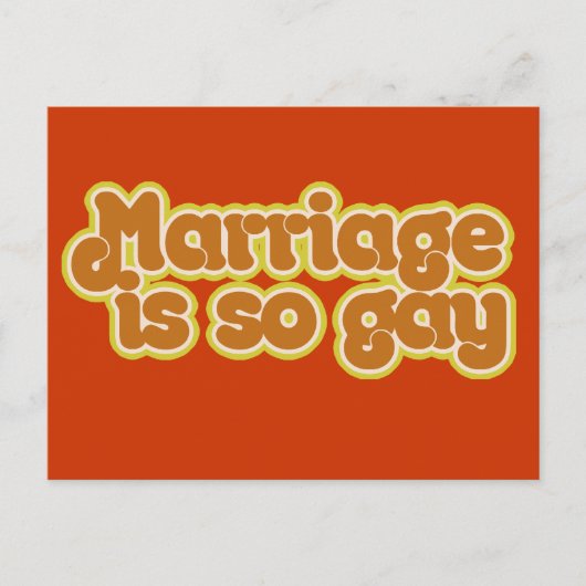 Het huwelijk is zo gay briefkaart (Voorkant)