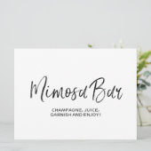 Het huwelijk "Mimosa Bar" is stijlvol gebarentaal Kaart (Staand voorkant)