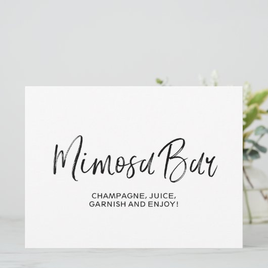 Het huwelijk "Mimosa Bar" is stijlvol gebarentaal Kaart (Staand voorkant)