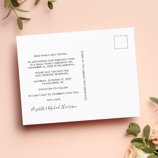 Het huwelijk na de Ontvangst van de Foto van de Pa Aankondigingskaart