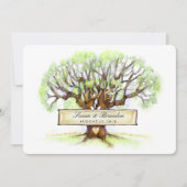 Het huwelijk nodigt de liefdesboom samen met de fa kaart (Voorkant)