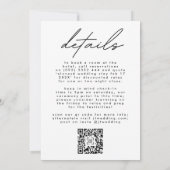 Het huwelijk nodigt detail uit QR Code BLACK Moder Kaart (Achterkant)