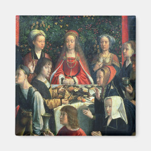 Het huwelijk op Cana, details van de bruid en de s Magneet