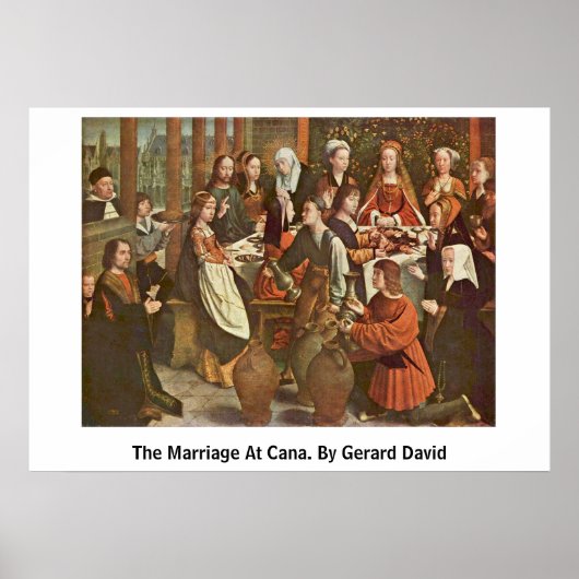 Het huwelijk op Cana. Door Gerard David Poster (Voorkant)