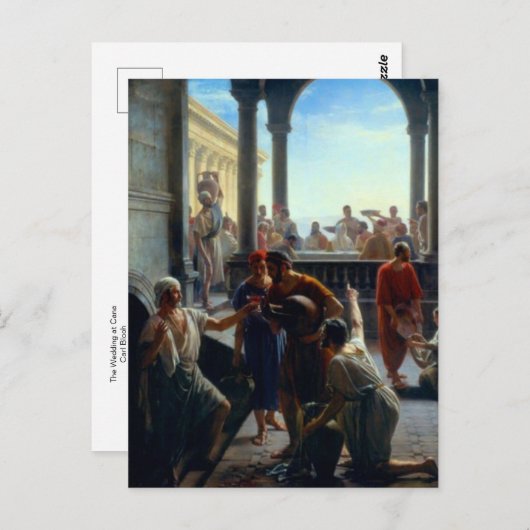 Het huwelijk op Cana door het Briefkaart Carl Bloc (Voorkant / Achterkant)