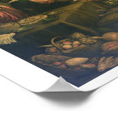 Het huwelijk op Cana (olie op canvas) Poster (Hoek)