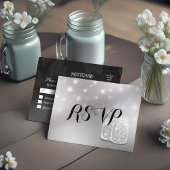 Het huwelijk RSVP Mason Jars String Light Modern S Uitnodiging Briefkaart