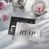Het huwelijk RSVP Mason Jars String Light Modern S Uitnodiging Briefkaart
