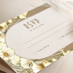 Het huwelijk RSVP neemt  Kunst Nieuwe door Mucha I Kaart