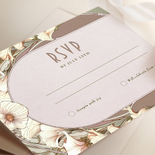 Het huwelijk RSVP neemt  Kunst Nieuwe door Mucha I Kaart