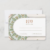 Het huwelijk RSVP neemt  Kunst Nieuwe door Mucha I Kaart (Voorkant)