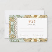 Het huwelijk RSVP neemt  Kunst Nieuwe door Mucha I Kaart (Voorkant)