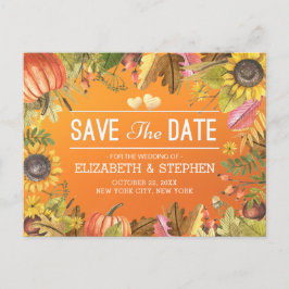 Het huwelijk sparen de Datum herfst Maple laat pom Aankondigingskaart