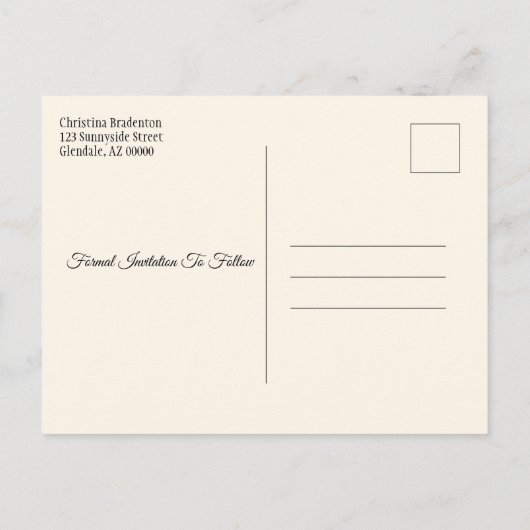 Het huwelijk sparen de Datum herfst verlaten onbes Aankondigingskaart (Achterkant)