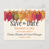 Het huwelijk sparen de Datum herfst verlaten onbes Aankondigingskaart (Voorkant)