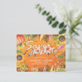 Het huwelijk sparen de Datum Maple Autumn verlaat Aankondigingskaart