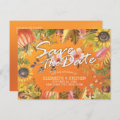 Het huwelijk sparen de Datum Maple Autumn verlaat Aankondigingskaart (Voorkant / Achterkant)