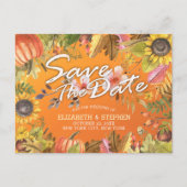 Het huwelijk sparen de Datum Maple Autumn verlaat Aankondigingskaart (Voorkant)