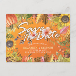 Het huwelijk sparen de Datum Maple Autumn verlaat Aankondigingskaart