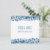 Het huwelijk "sparen de Datum" Modern Stip blauw Save The Date (Staand voorkant)