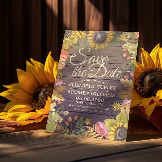 Het huwelijk sparen de Datum van herfst laat pompo Save The Date