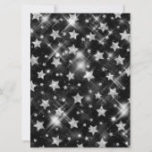 Het huwelijk sparen de Datum Zilveren Glitter Star Save The Date (Achterkant)