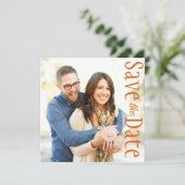 Het huwelijk sparen de Minimale Foto Rustic Leaves Aankondiging (Staand voorkant)