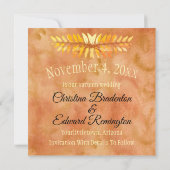 Het huwelijk sparen de Minimale Foto Rustic Leaves Aankondiging (Achterkant)