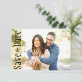 Het huwelijk sparen de Minimale Foto Rustic Leaves Save The Date (Staand voorkant)