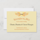 Het huwelijk sparen de Minimale Foto Rustic Leaves Save The Date (Achterkant)
