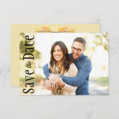 Het huwelijk sparen de Minimale Foto Rustic Leaves Save The Date (Voorkant / Achterkant)