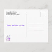 Het huwelijk sparen de Minimalistische Paarse Berr Aankondigingskaart (Achterkant)